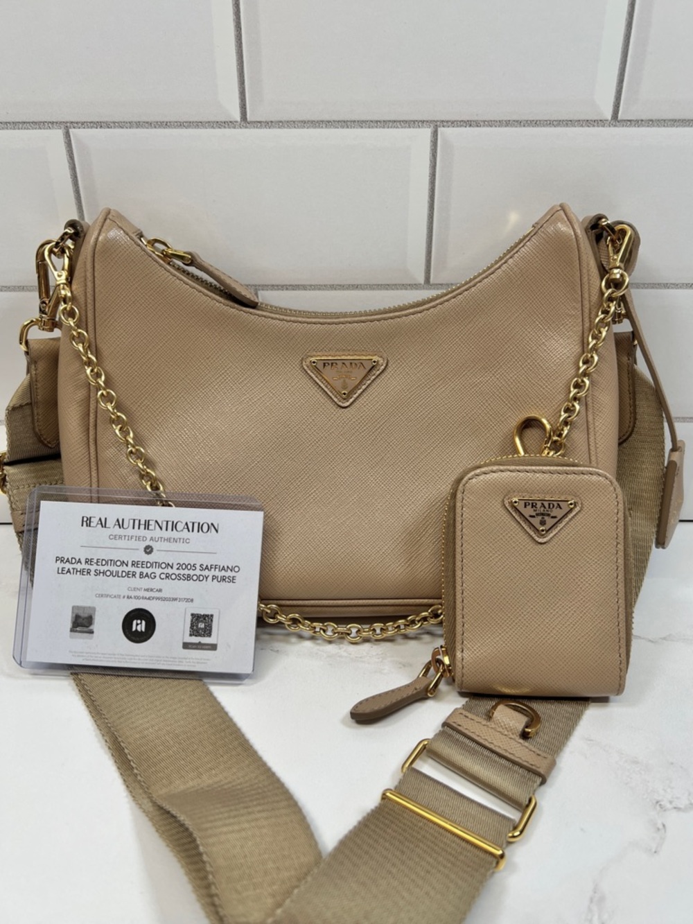 Prada Re-edition Reedition 2005 Saffiano Leather Shoulder Bag Crossbody Purse